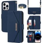 Kal - coque compatible avec iphone 15 pro etui avec cordon, flip portefeuille etui cuir, [5 porte cartes][miro ...