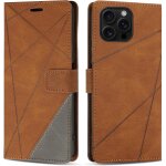 Kal - coque pour iphone 16 pro, protection housse etui en cuir pu portefeuille avec emplacements cartes ...