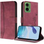 Kal - coque pour motorola moto g45 coque, etui protection housse premium en cuir pu, pochette fermeture ...