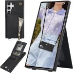 Kal - coque pour samsung galaxy s24 ultra (not s24) avec cordon, protection housse portefeuille cuir ...