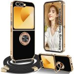 Kal - coque pour samsung galaxy z flip 6 avec cordon, coque pour samsung galaxy z flip 6 avec collier ...