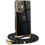 Kal - coque pour xiaomi 11t pro 5g avec cordon de collier, coque avec cordon motif coeur d'amour tpu ...