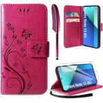 Kal - coque compatible avec xiaomi redmi note 13 4g, retro design pu etui housse en cuir portefeuille ...