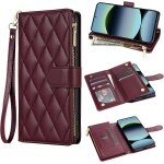 Kal - coque pour xiaomi redmi note 14 5g portefeuille avec cordon porte carte chaine pu cuir a clapet ...
