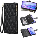 Kal - coque pour xiaomi redmi note 8 pro portefeuille avec cordon porte carte chaine pu cuir a clapet ...