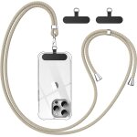 Kal - cordon telephone portable, avec 2 patchs noirs durables, lanire de tlphone portable 1, 6m adjustable, ...