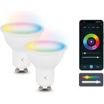 Kal - pack de 2 ampoules connect�es rvb + cct gu10 9w ksix