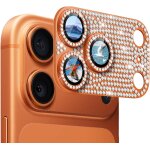 Kalanka - 1 pack cam�ra arri�re protection compatible avec iphone 17 pro, plaque m�tallique strass 9h ...