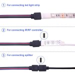 Kalanka - 15 pièces connecteur led strip 4 broches rgb 5050 - pour ruban led smd 5050 / 3528 / 2835, ... Kalanka - 15 pièces connecteur led strip 4 broches rgb 5050 - pour ruban led smd 5050 / 3528 / 2835, ...