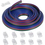 Kalanka - 15m rallonge cble 4 broches fil cordon 22awg branchement electrique, cble d'extension a 4 ...