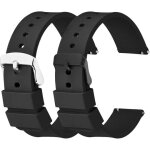 Kalanka - lot de 2 bracelets de montre en silicone etanches a d�gagement rapide avec boucle en acier ...