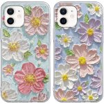 Kalanka - 2 pices coque pour iphone 12 mini 5, 4 , transparente souple silicone tpu avec motif fleur ...