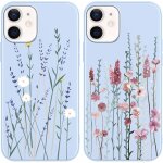 Kalanka - 2 pices coque pour iphone 12 mini 5, 4 , ultra fine souple silicone tpu avec motif design ...