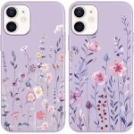 Kalanka - 2 pices coque pour iphone 12 mini 5, 4 , ultra fine souple silicone tpu avec motif design ...