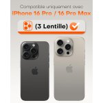 Kalanka - lot de 2 protection camera pour iphone 16 pro max, iphone 16 pro, r�sistant aux rayures, antichoc, ...