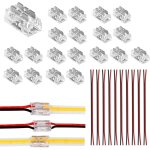 Kalanka - lot de 20 connecteurs de bande led cob 5 mm 2 broches 9 en 1, 9 types de mthodes de connexion, ...