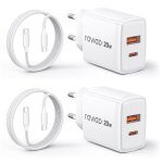 Kalanka - 20w chargeur usb c charge rapide 2 - pack, chargeur rapide �� usb a et c, chargeur iphone avec ...