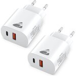 Kalanka - 2pack chargeur usb c, 20w prise usbc adaptateur secteur type c pd + qc double mural prise bloc ...