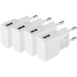 Kalanka - lot de 4 chargeur usb 5v 1a 5w ac dc adaptateur secteur pour cam�ras ip, tablettes, lecteurs ...