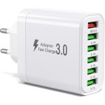 Kalanka - 50w chargeur usb multiple, prise usb 6 - ports station de charge, alimentation chargeur rapide ...