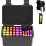 Kalanka - bote de rangement pour piles aaa aa avec testeur de batterie ip67 - coque rigide impermable ...