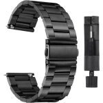 Kalanka - bracelets de montre en acier inoxydable 22mm placage de m�tal fermoir papillon a d�gagement ...