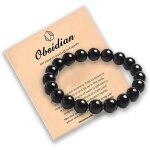 Kalanka - bracelet en tourmaline noire naturelle pour femme et homme, pierre de protection energtique, ...