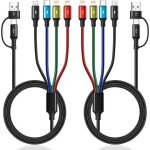 Kalanka - c�ble de charge 4 en 2, cordon de charge rapide [lot de 2 1, 2 m] 6 en 1 c�ble multi chargeur, ...