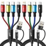 Kalanka - c�ble de chargeur double usb - c, c�ble de charge 4 en 2 [lot de 2 1, 8m] c�ble de charge rapide ...