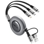 Kalanka - c�ble chargeur multi embout, 5 en 1 c�ble multi usb r�tractable, 1, 2m c�ble de charge rapide, ...