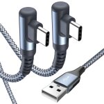 Kalanka - c�ble usb c coud� 90 degr�s [2m lot de 2] charge rapide c�ble chargeur usb c 3a compatible ...