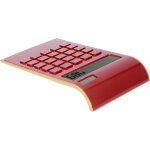 Kalanka - calculatrice de bureau solaire, grand ecran lcd, 10 chiffres, gros boutons sensibles, rouge ...