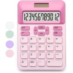 Kalanka - calculatrice rose de bureau basique avec cran lcd  12 chiffres, fournitures de bureau rose, ...