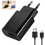 Kalanka - chargeur 5v 2a, chargeur usb secteur adaptateur prise usb c avec c�ble de charge rapide de ...