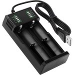 Kalanka - chargeur accu 18650, chargeur de batterie 2 slots pour aa aaa, piles rechargeables li - ion ...