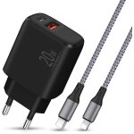 Kalanka - chargeur iphone , cable lightning de 2m avec prise usb c 20w, adaptateur secteur rapide pd ...