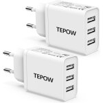 Kalanka - chargeur prise secteur usb multiple 2pack 15w / 3a, 3 port adaptateur chargeur telephone universel ...
