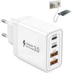 Kalanka - chargeur usb c 40w multiport 2c + 2a rapide, prise secteur pd + qc, 4 ports adaptateur pour ...