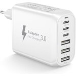 Kalanka - chargeur usb c 60w, 6 ports multi prise usb c chargeur type c charge rapide multiprise usb ...
