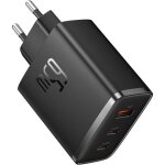 Kalanka - chargeur usb c, 65 w, bloc d'alimentation 3 ports pd, avec pps, chargeur rapide gan compatible ...