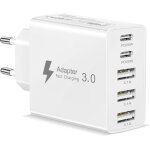 Kalanka - chargeur usb c rapide, 50w 5 ports prise usb c chargeur rapide iphone prise usb multiple adaptateur ...