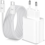 Kalanka - chargeur usb c rapide avec cable usb c 3m, chargeur 20w adaptateur secteur prise usb c chargeur ...