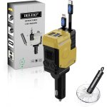 Kalanka - chargeur voiture rtractable, chargeur adaptateur 4 en 1 de charge rapide avec cbles rtractables ...