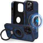 Kalanka - coque en cuir avec support [logo view] pour iphone 14 pro max 6, 7 pouces, etui en cuir magn�tique ...