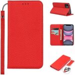 Kalanka - coque compatible avec iphone 11 etui avec cordon, cuir v�ritable flip portefeuille etui en ...