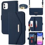 Kalanka - coque compatible avec iphone 11 etui avec cordon, flip portefeuille etui cuir, [5 porte cartes][miro ...