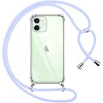 Kalanka - coque pour iphone 12 mini avec cordon, transparente silicone housse avec rglable de collier ...