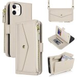 Kalanka - coque compatible avec iphone 12 / 12 pro etui avec cordon, flip portefeuille etui cuir, [9 ...