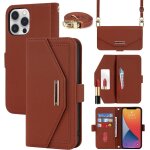 Kalanka - coque compatible avec iphone 12 pro max etui avec cordon, flip portefeuille etui cuir, [5 porte ...