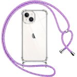 Kalanka - coque pour iphone 13 mini avec cordon, transparente silicone housse avec rglable de collier ...
